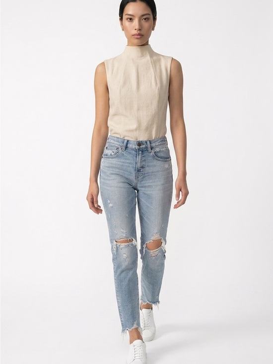 Moussy Denim - Moussy Vintage Distressed Raw Hem Skinny Jeans 26 Japan